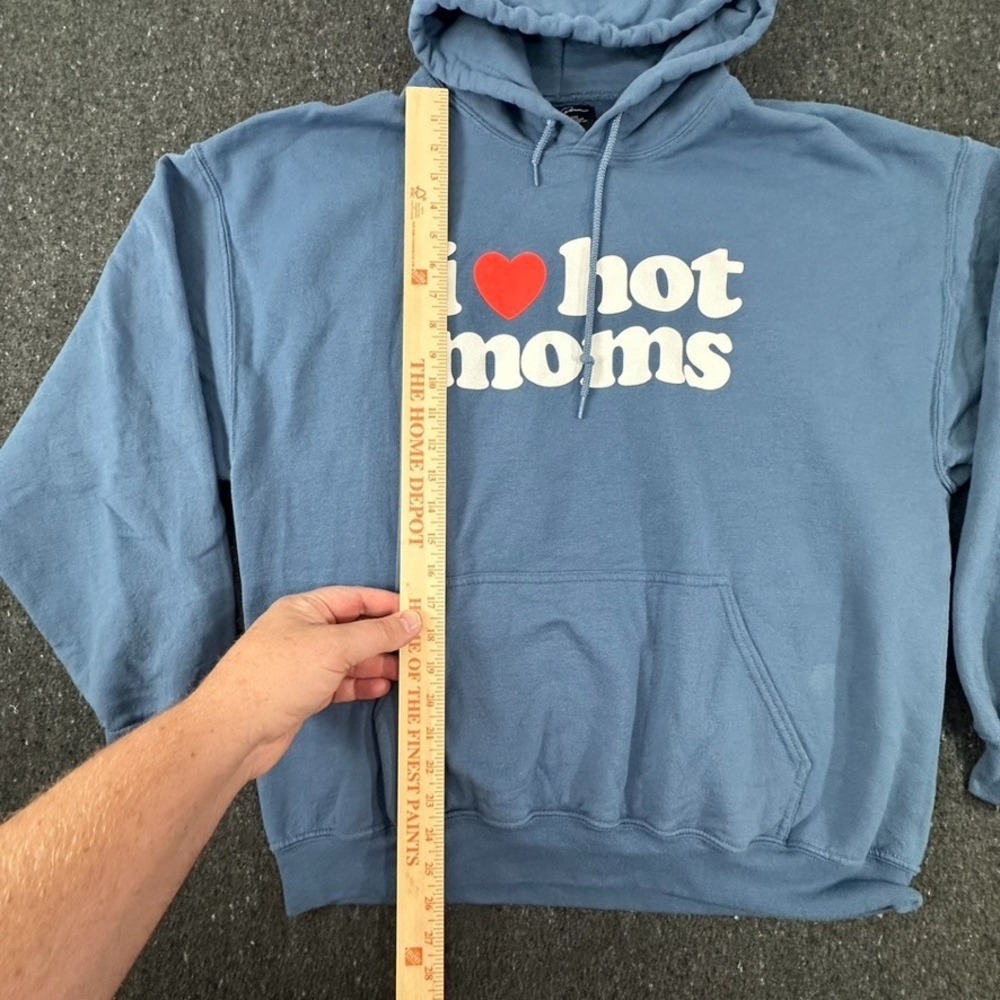 Danny Duncan Hoodie Sweater Mens Size XL Long Sleeve "I Love Hot Moms" Blue - Picture 3 of 7